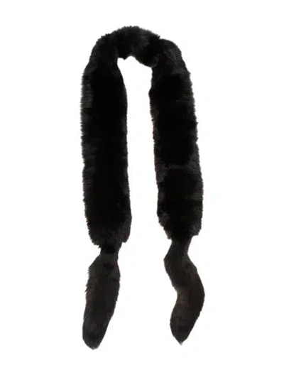 Pre-owned Fur Gray Fox Snood In Black