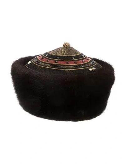 Pre-owned Fur Hat In Brown