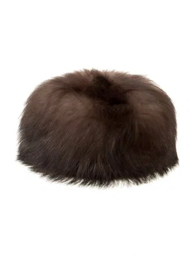 Pre-owned Fur Hat In Brown