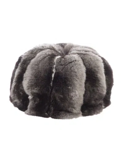 Pre-owned Fur Hat In Gray
