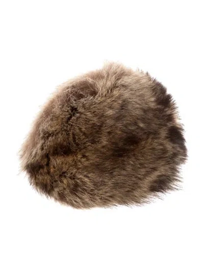 Pre-owned Fur Hat In Neutrals