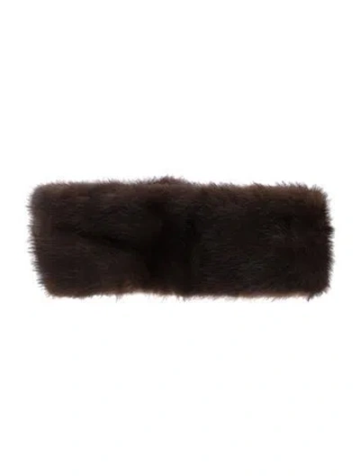 Pre-owned Fur Head Accessories In Brown