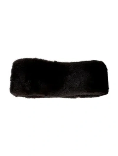 Pre-owned Fur Head Scarf In Brown