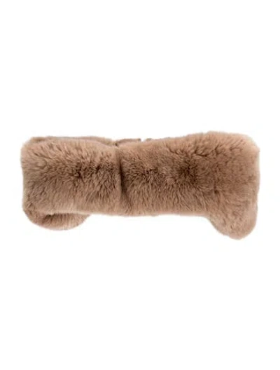 Pre-owned Fur Headband In Brown