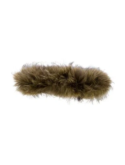 Pre-owned Fur Headband In Neutral