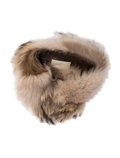 Pre-owned Fur Headband In Neutrals