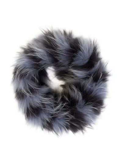 Pre-owned Fur Infinity Scarf In Blue