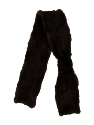 Pre-owned Fur Infinity Scarf In Brown