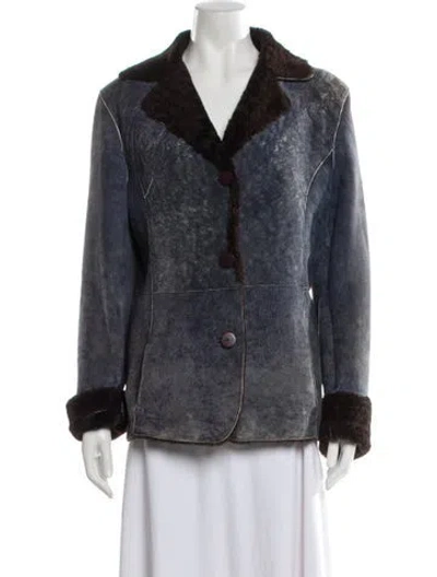 Pre-owned Fur Jacket In Blue