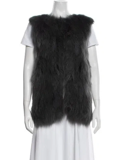 Pre-owned Fur Jacket In Blue/grey