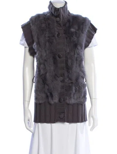 Pre-owned Fur Jacket In Gray