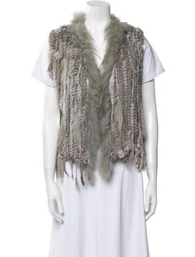 Pre-owned Fur Jacket In Gray