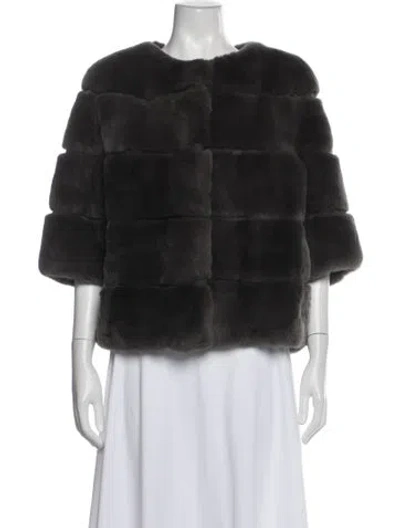 Pre-owned Fur Jacket In Gray