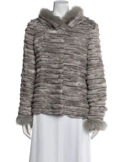 Pre-owned Fur Jacket In Gray