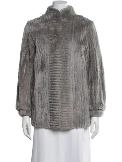 Pre-owned Fur Jacket In Gray
