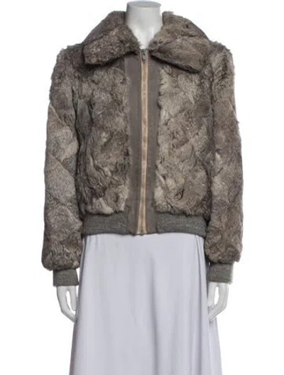 Pre-owned Fur Jacket In Gray