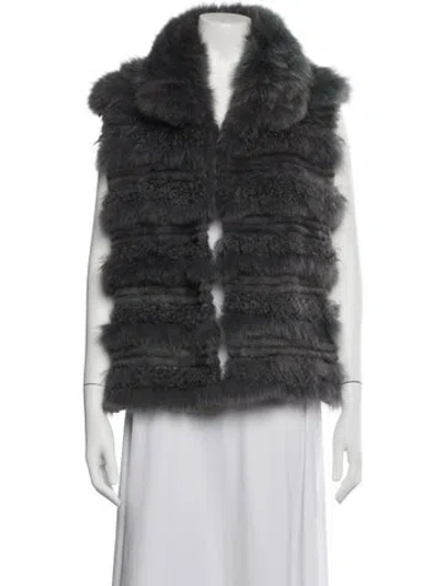 Pre-owned Fur Jacket In Grey