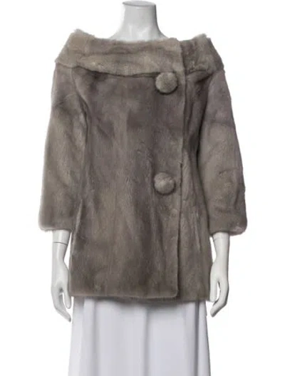 Pre-owned Fur Jacket In Grey