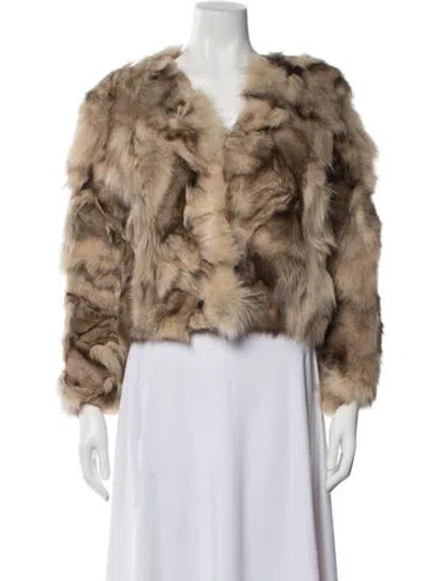 Pre-owned Fur Jacket In Neutral