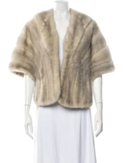 Pre-owned Fur Jacket In Neutrals
