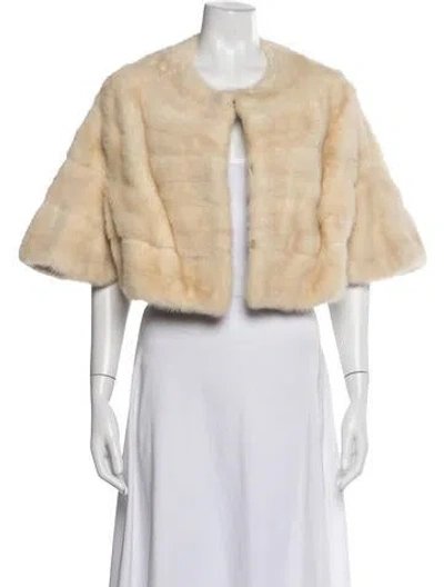 Pre-owned Fur Jacket In Neutrals