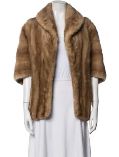 Pre-owned Fur Jacket In Neutrals