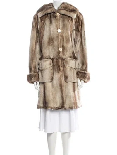 Pre-owned Fur Jacket In Neutrals