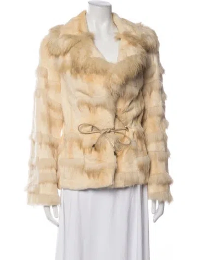 Pre-owned Fur Jacket In Neutrals