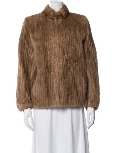 Pre-owned Fur Jacket In Neutrals