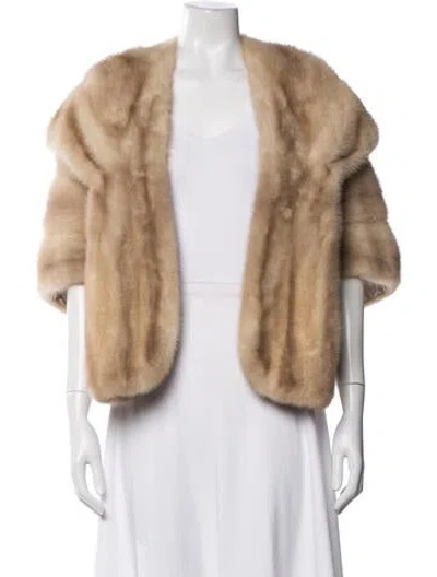 Pre-owned Fur Jacket In Neutrals
