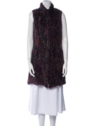 Pre-owned Fur Jacket In Purple