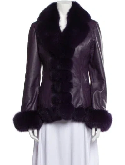 Pre-owned Fur Jacket In Purple