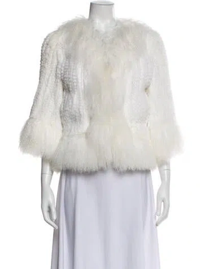 Pre-owned Fur Jacket In White