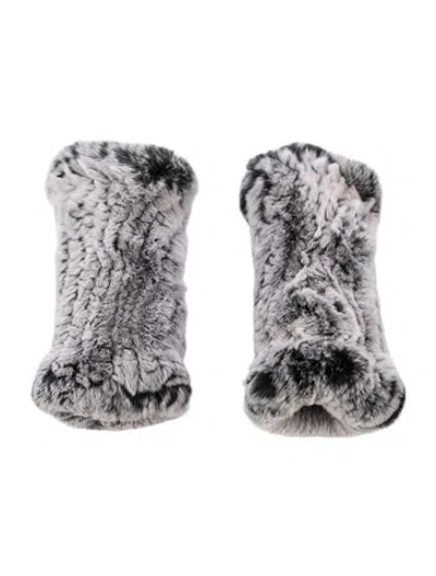 Pre-owned Fur Knit Wrist Bands In Grey
