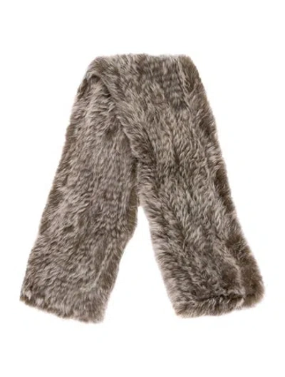 Pre-owned Fur Knitted  Scarf In Gray