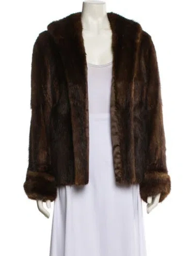 Pre-owned Fur Label Authority Vintage Fur Fur Jacket In Brown