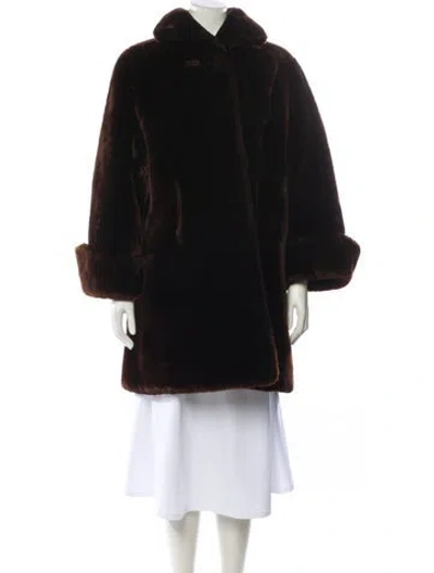 Pre-owned Fur Lamb  Coat In Brown
