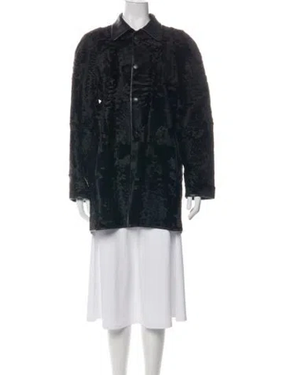 Pre-owned Fur Lamb   Jacket In Black