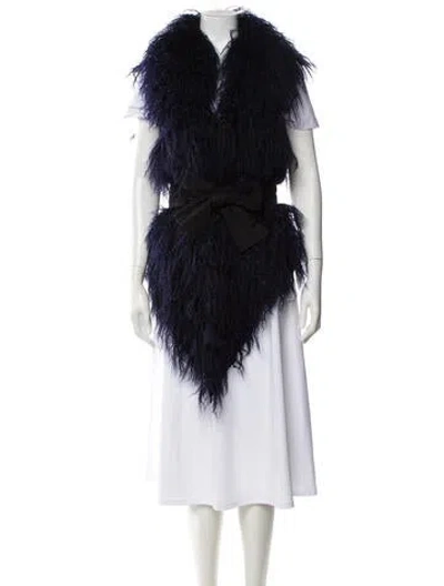 Pre-owned Fur Lamb   Jacket In Blue