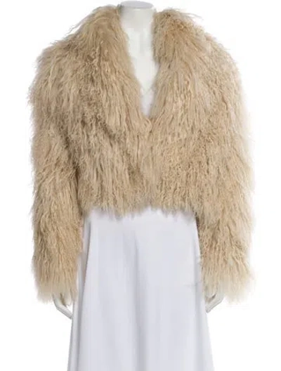 Pre-owned Fur Lamb   Jacket In Neutral