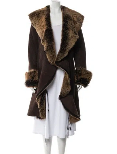 Pre-owned Fur Lambskin Coat In Brown