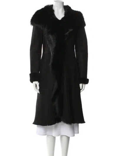 Pre-owned Fur Lambskin Faux  Coat In Brown