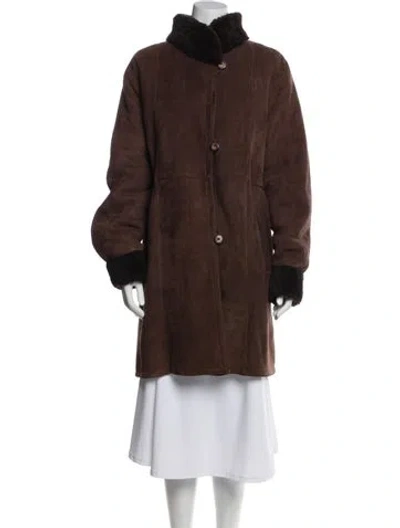 Pre-owned Fur Lambskin Faux  Coat In Brown