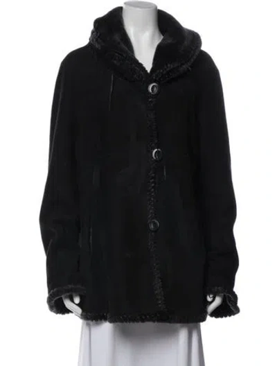 Pre-owned Fur Lambskin  Coat In Black