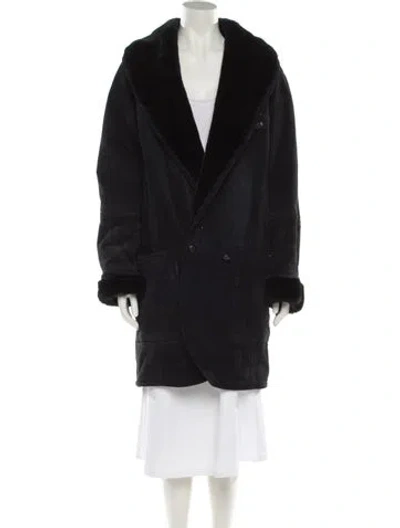 Pre-owned Fur Leather Coat In Black