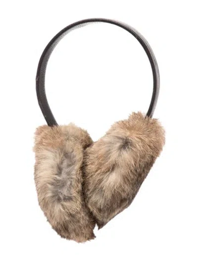 Pre-owned Fur Leather Earmuffs In Brown