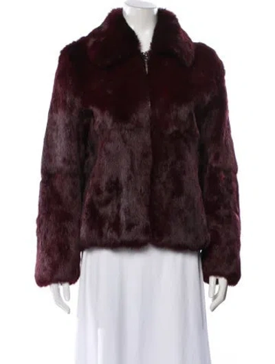 Pre-owned Fur Leather Faux  Jacket In Red