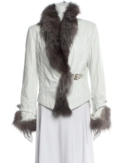 Pre-owned Fur Leather  Jacket In Green