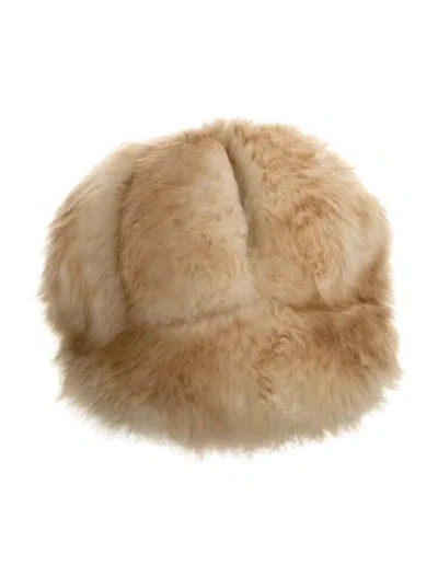 Pre-owned Fur Leather Lined  Hat In Neutral