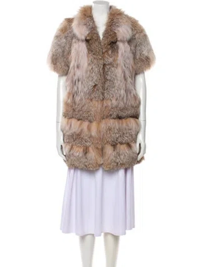 Pre-owned Fur Lynx Printed Faux  Jacket In Neutral